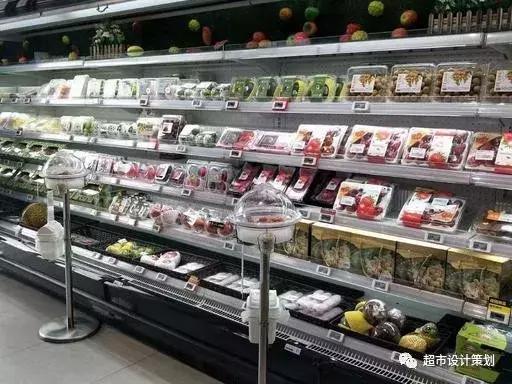 一组超市陈列图,超市肉品区陈列与摆放
