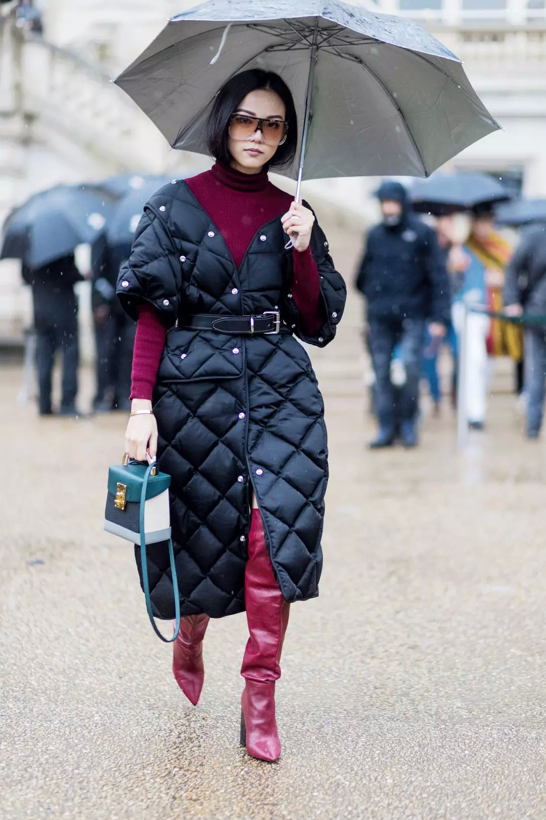 复古菱格双肩包香奈儿,香奈儿大号包包穿搭