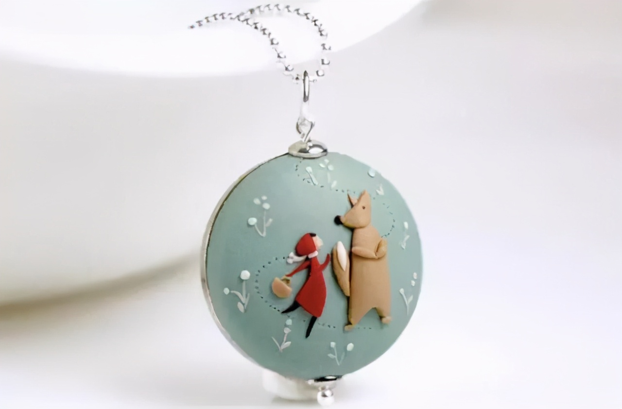 软陶手工作品挂件首饰,纯手工软陶首饰