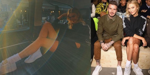 小贝球鞋,小贝穿的小白鞋