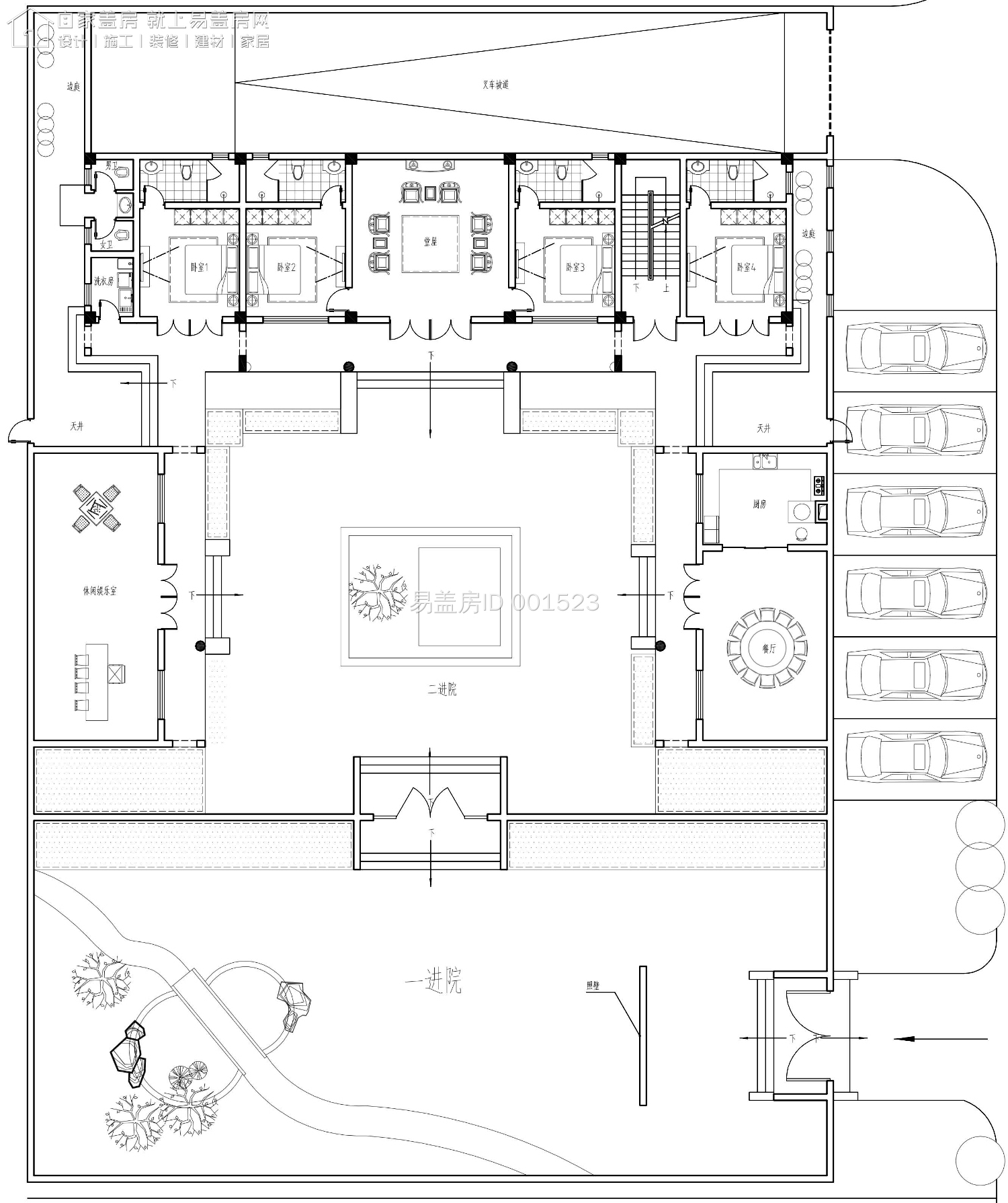 最牛中式四合院设计图及效果图,中式二层四合院永不过时