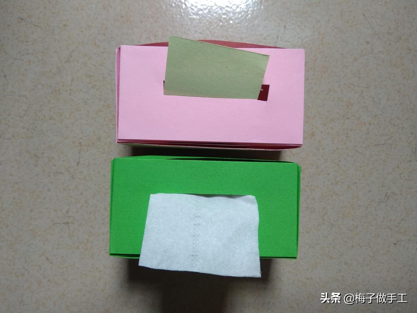 手工折纸抽纸盒教程简单,折纸手工大全折纸盒