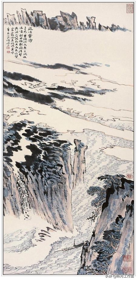 陆俨少山水画教学视频雁荡山写生,杨宝杰老师陆俨少大幅山水画鉴赏