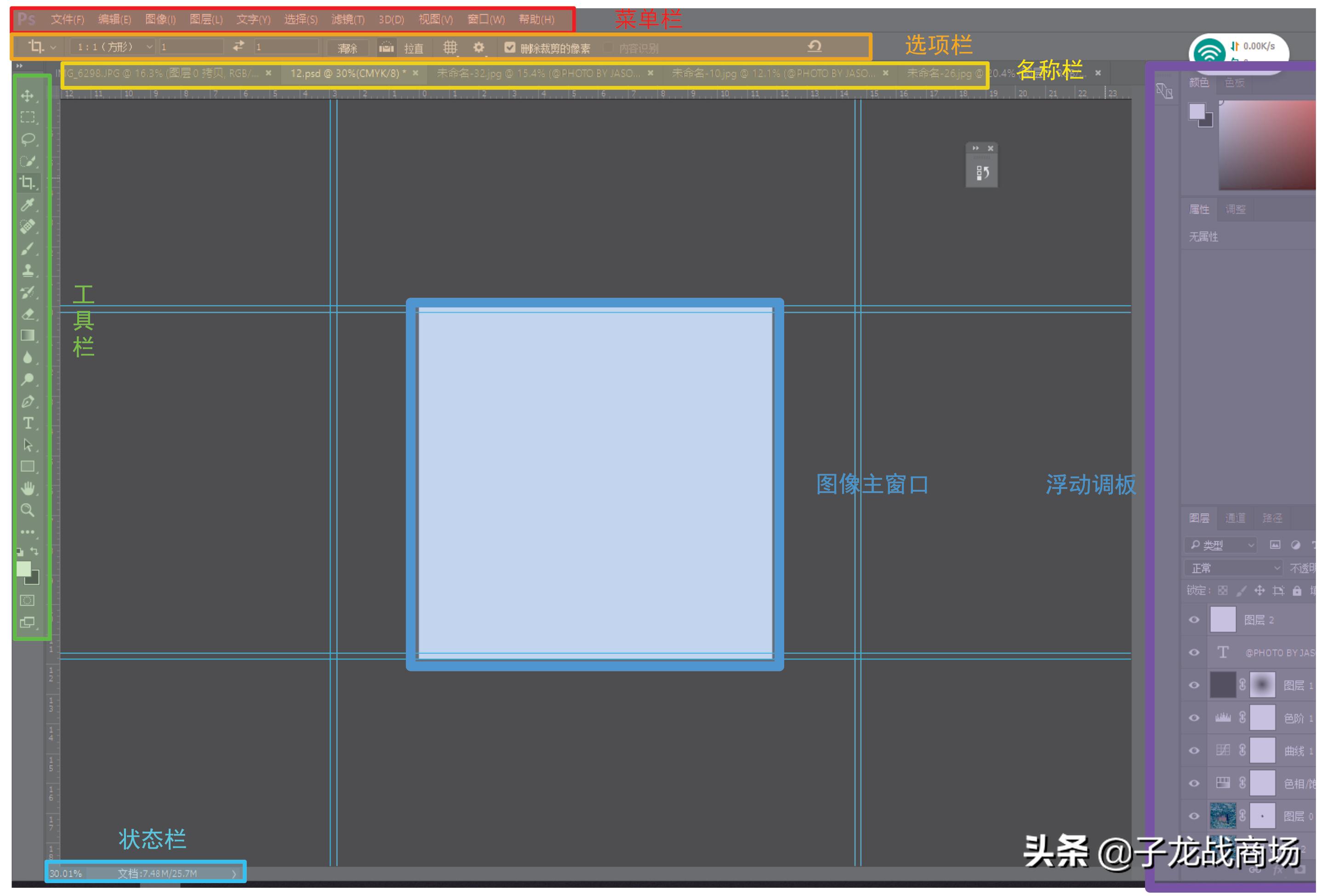 从零开始学ps主界面认识,ps一些基本操作和实用小技巧