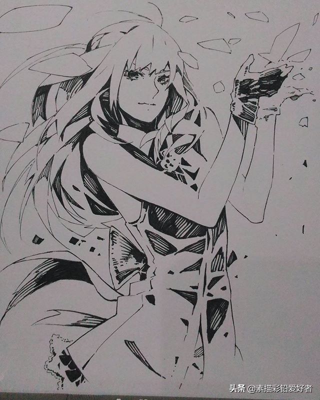 绘画素材|唯美二次元人物线稿，排线临摹练习