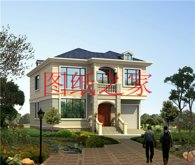 农村简约别墅宅基地,现代简约长方形二层别墅