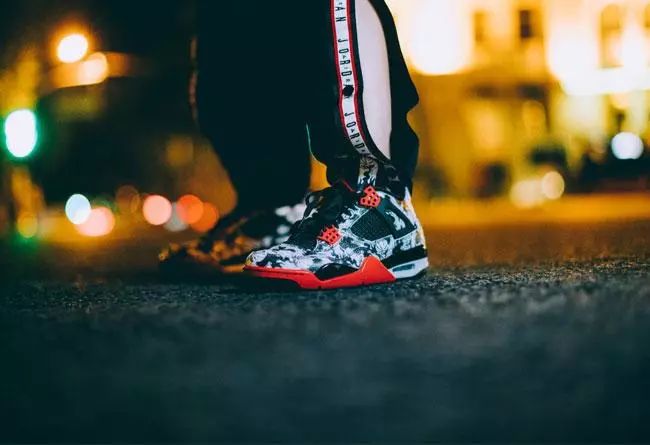 aj4涂鸦联名灰麂皮,aj4涂鸦与aj11