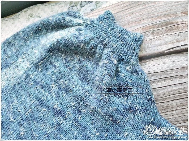 女士十号针中粗毛线编织毛衣款式,v领泡泡中袖针织衫