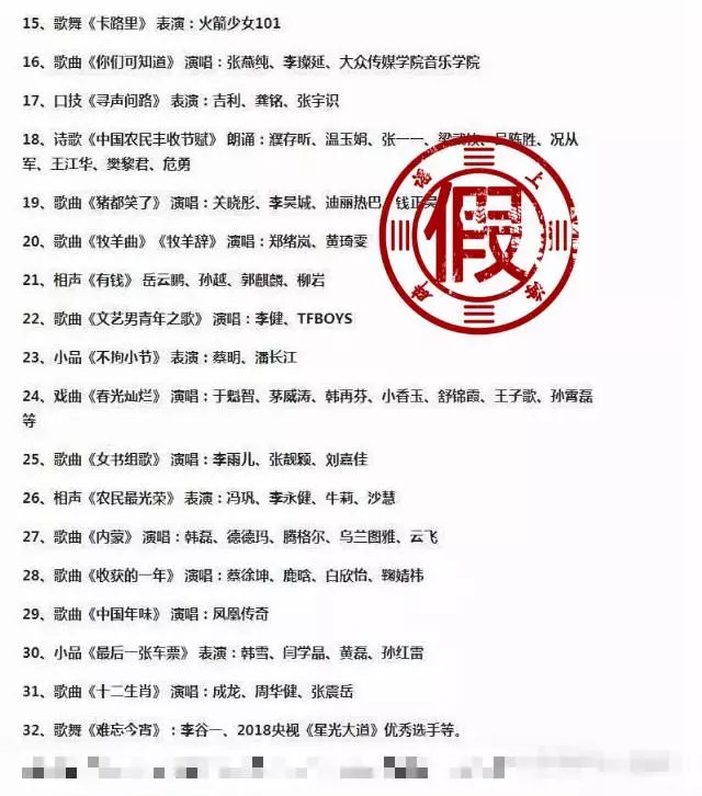 明年的春晚节目单,明年的春晚节目单图片