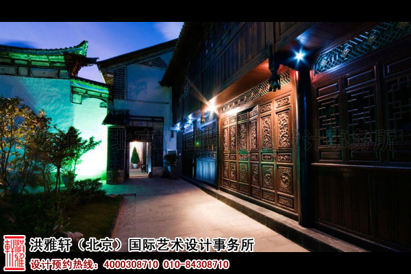 现代简约客栈装修效果图,古城里的新中式客栈装修风格