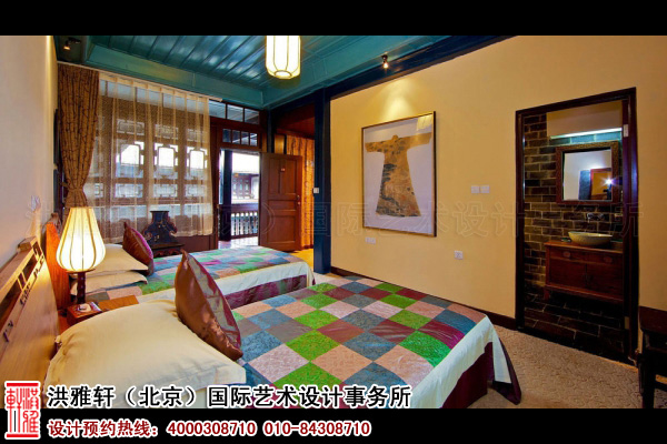 现代简约客栈装修效果图,古城里的新中式客栈装修风格