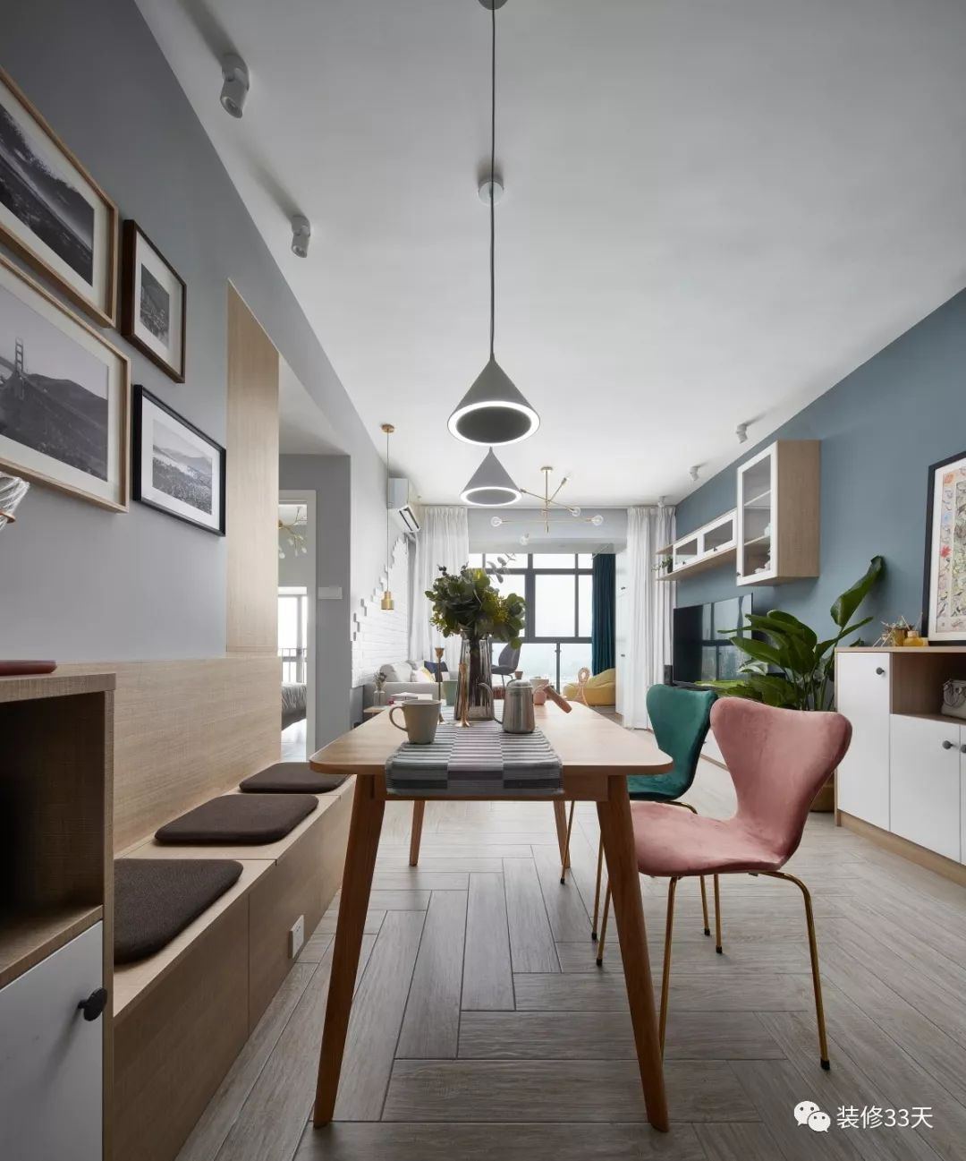 最漂亮的卡座家装,小户型客厅餐厅一体隔断加卡座