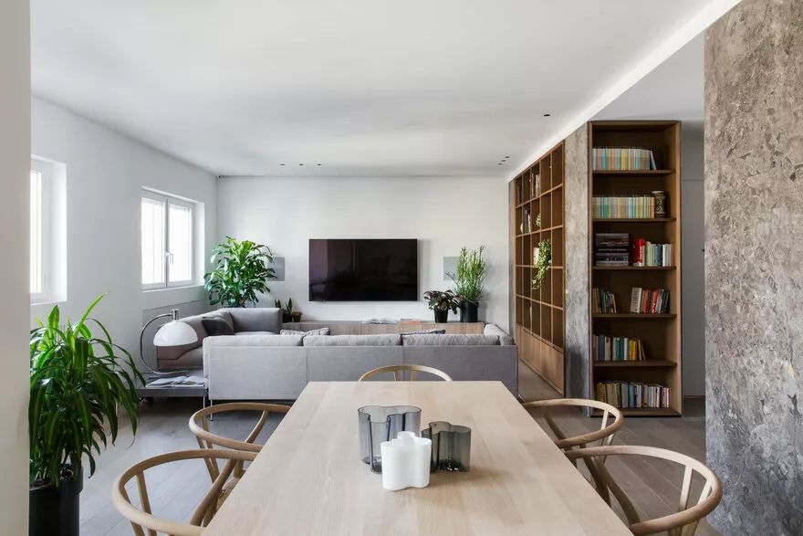 看看他家是怎么处理厨房和客厅关系的。意大利巴勒莫140㎡老房改造