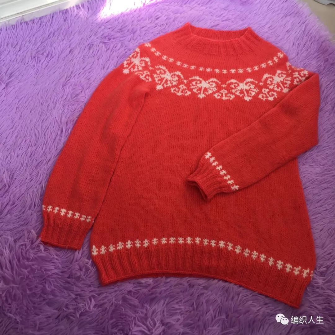 短款棒针粗线毛衣落肩编织方法,棒针彩虹波浪毛衣编织全过程