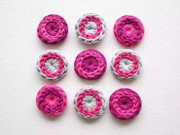 毛线纽扣的编织方法,漂亮又简单教你做毛线纽扣