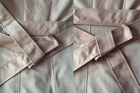 风衣蝴蝶结的系法图解视频教程,风衣袖子上的蝴蝶结系法慢动作