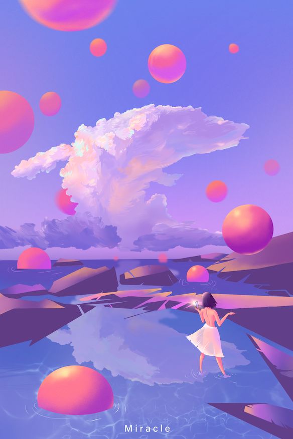 iPad软件Procreate「梦境之夏」风格插画10节课，一起描绘梦中的夏天