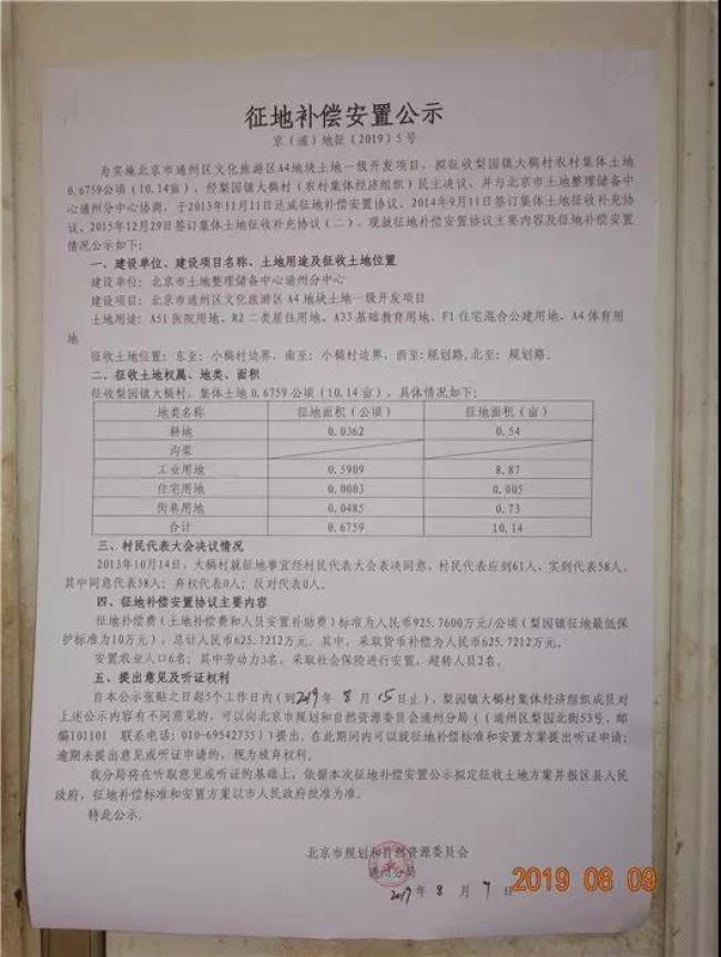 王台镇拆迁补偿方案公告,台湖梨园征地公告