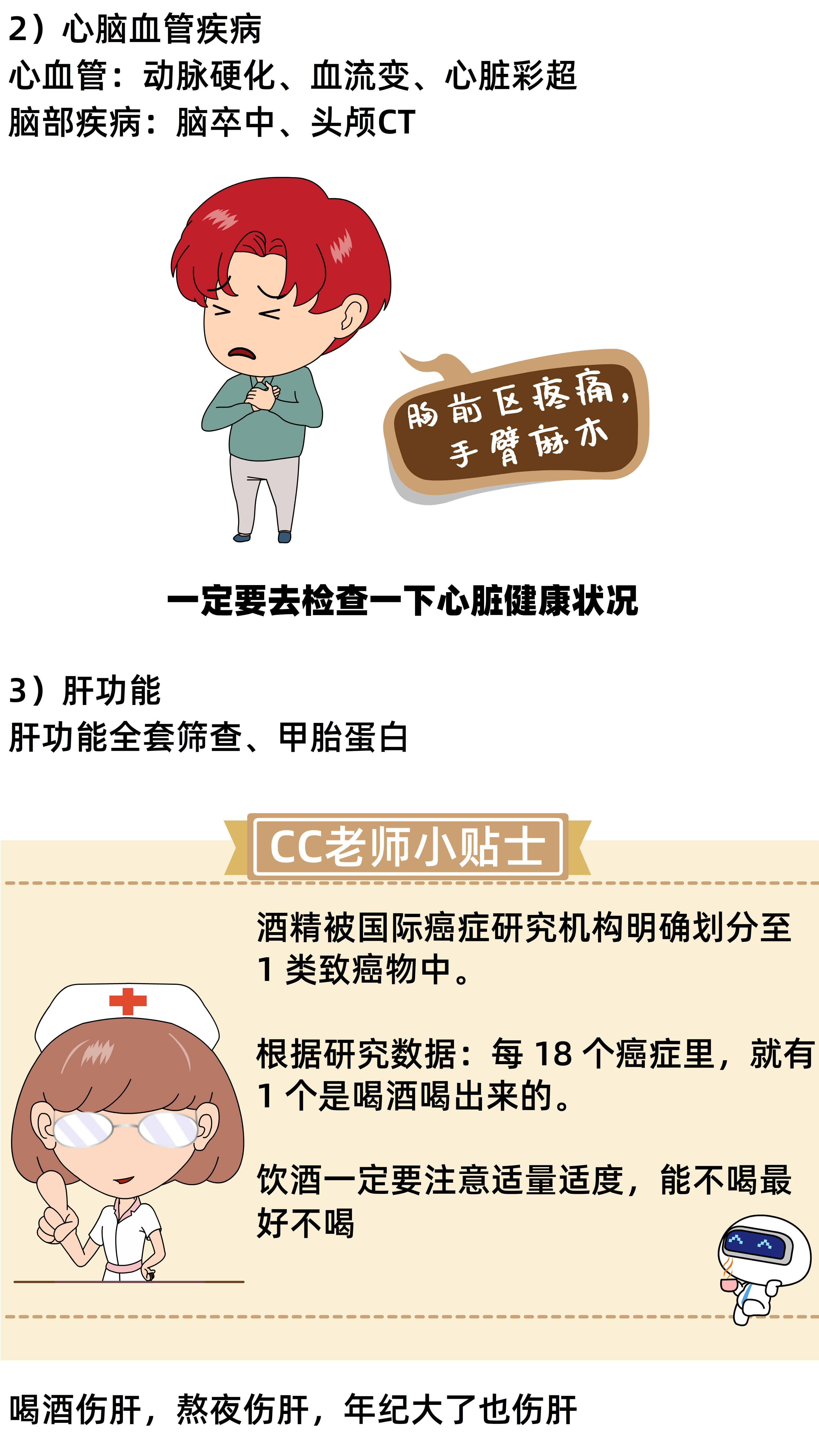 漫画看懂体检报告,漫画男生做内科检查