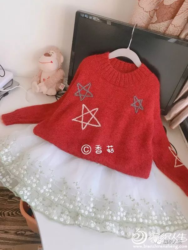 7岁女孩套头毛衣满天星编织教程,26支羊绒3股宝宝套头毛衣编织方法