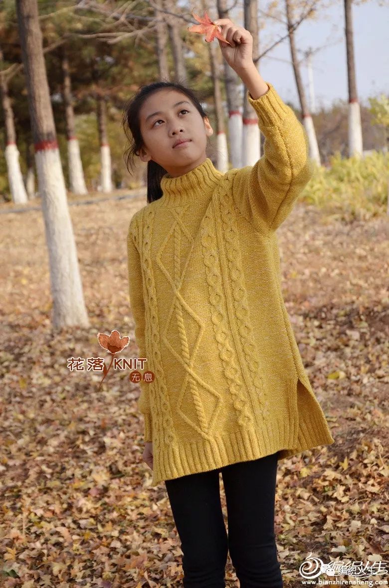 棒针麻花组合套头毛衣中长款教程,悠悠女士中长款套头衫棒针编织