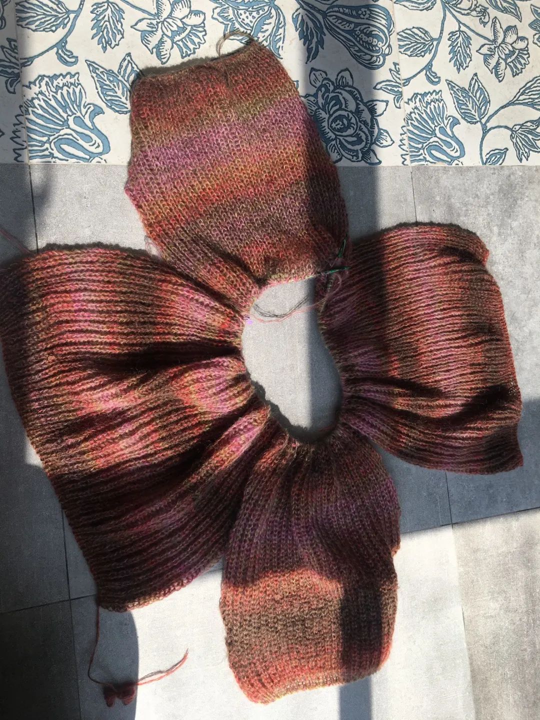 大表姐同款棒针毛衣编织款式,撞色条纹针织毛衣女宽松