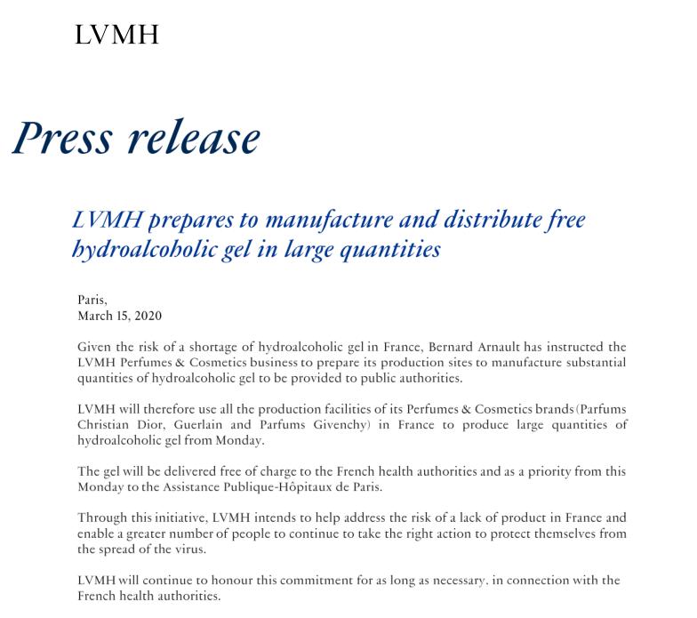 消毒剂代替香水？奢侈品市场迎来“史诗级”寒冬