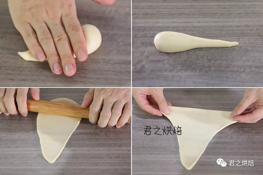 牛角面包怎么卷才好看,牛舌状面包怎么卷