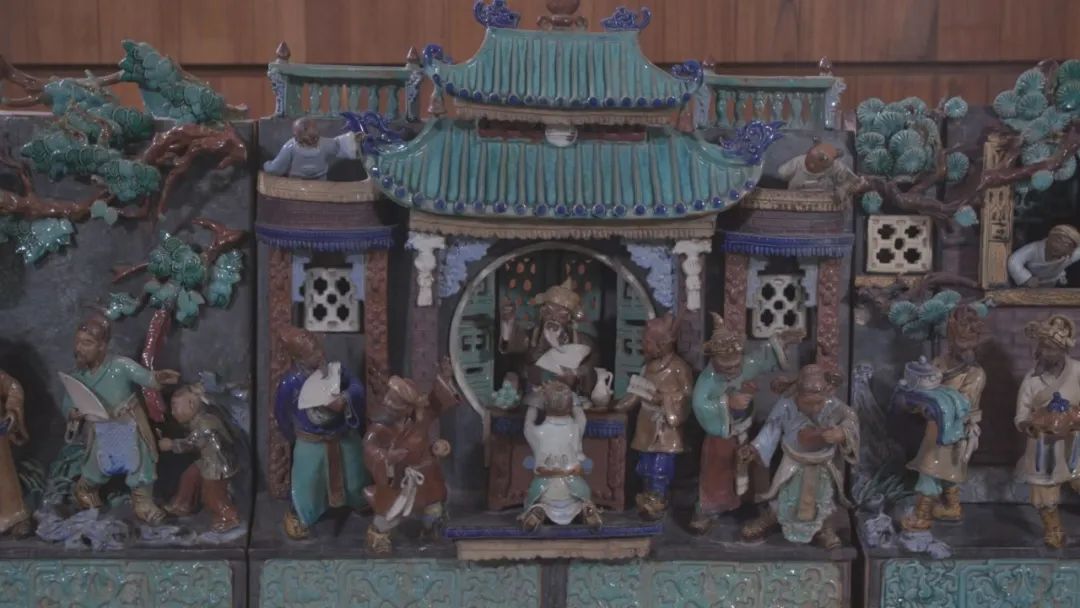 石湾琉璃瓦屋顶,石湾瓦脊全景视频