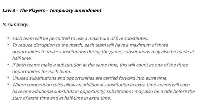 国际足联最新比赛规则,国际足联换人规则