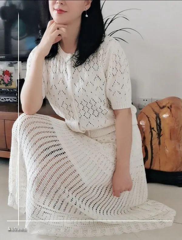 丝绒半身裙编织图解,冬款成人半身裙编织教程