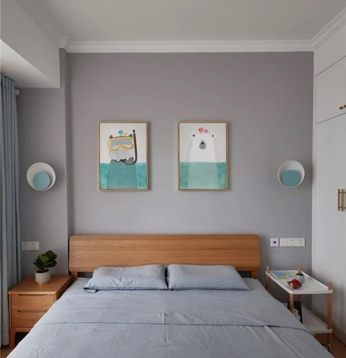 现代简约风格90平米二房装修图,现代简约风装修二室南北通透户型