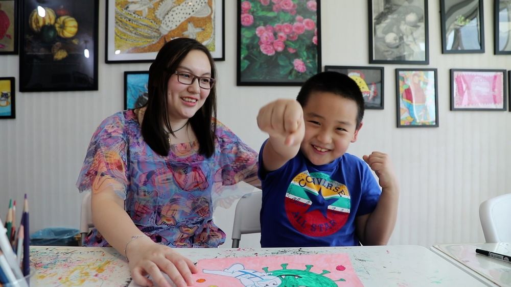 童画春天,春天的画儿童燕子