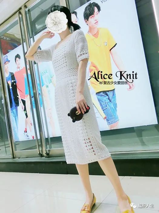 步月秋水图解,宽松马海毛连衣裙编织图解