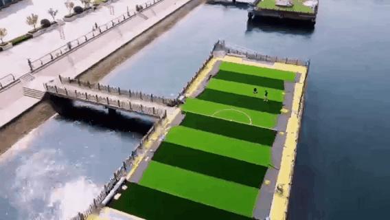 青岛最美海滨足球场,青岛崂山免费开放的足球场