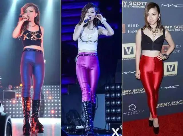 邓紫棋以前穿皮裤的造型,邓紫棋穿粉皮裤的照片