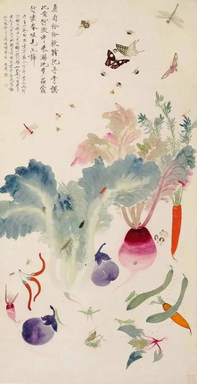 饶薇工笔蔬果草虫画,工笔蔬果绘画技法