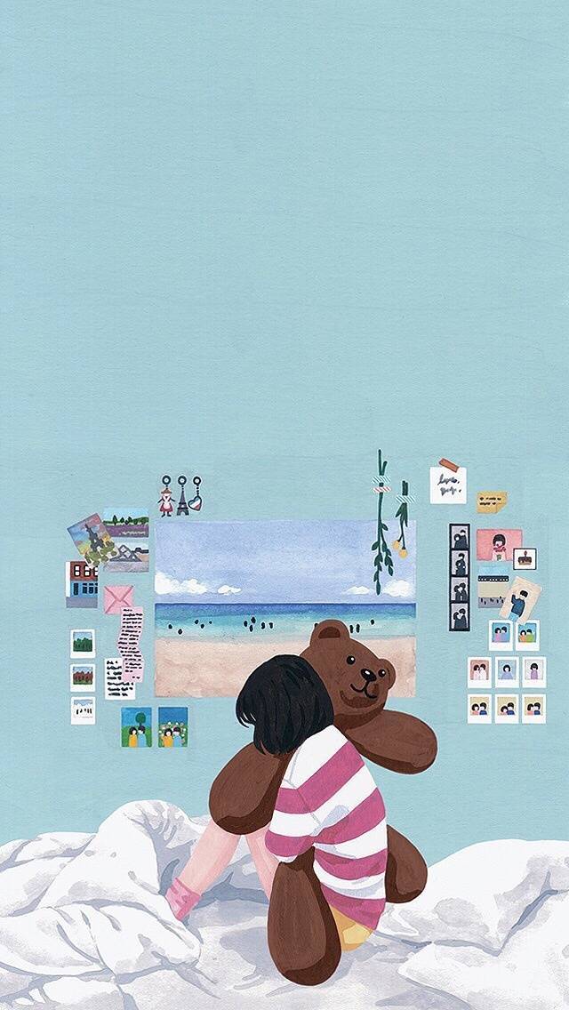 卡通壁纸幸福,插画壁纸爱情壁纸