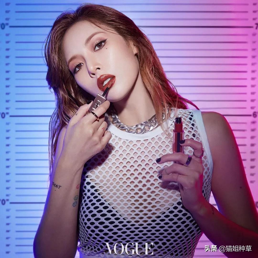 泫雅ysl金盖哑光唇釉色号,泫雅ysl银条试色