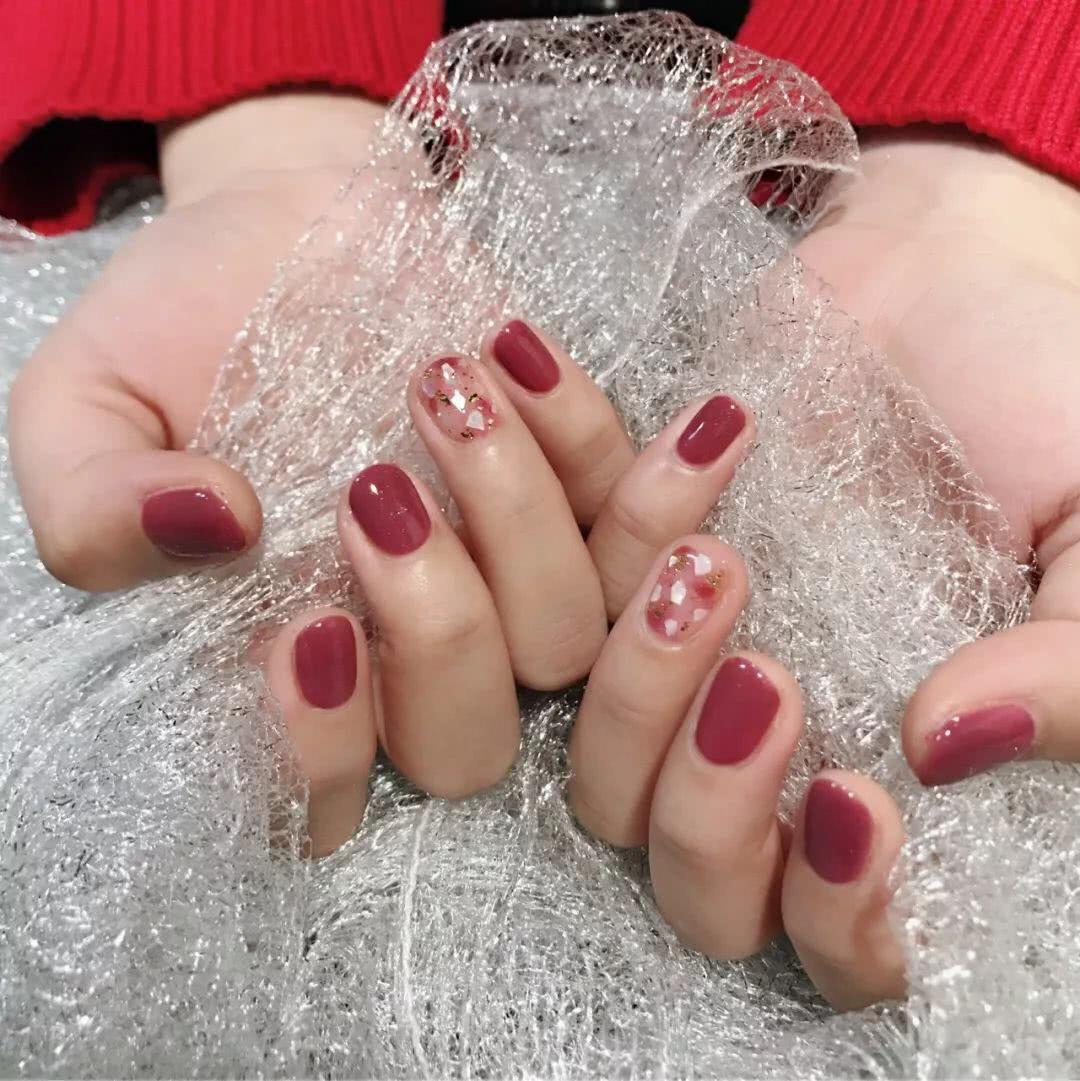 短款29号光疗晕染裸色贝壳美甲,贝壳美甲教程视频初学