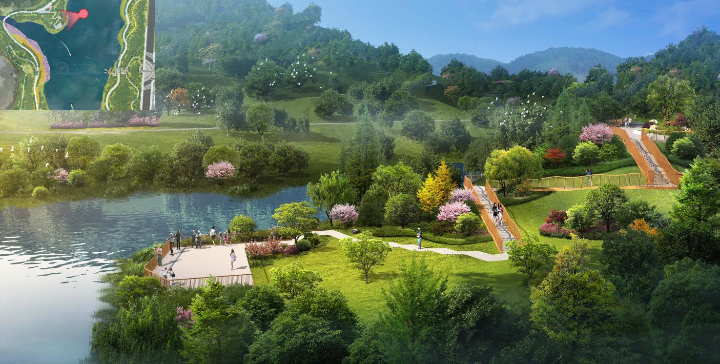 双福山水湖城,江津双福中央公园效果图