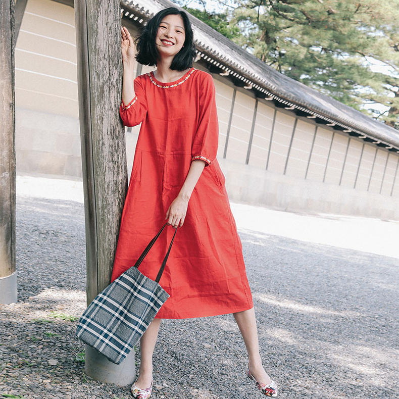 棉麻连衣裙来袭，舒爽透气，让你清凉一夏