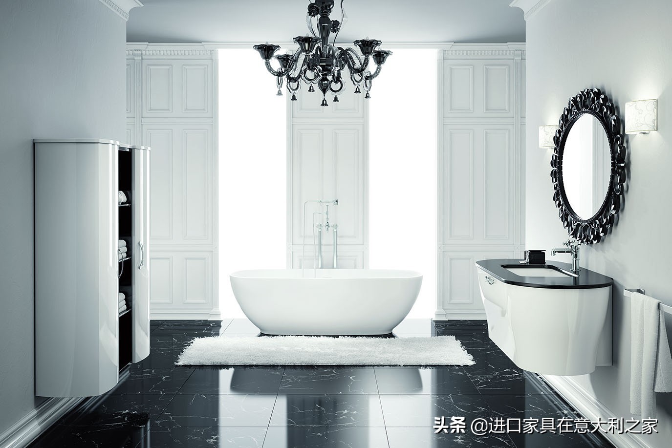 陶瓷一体盆浴室柜北欧三面墙,浴室柜北欧风格选什么颜色好看