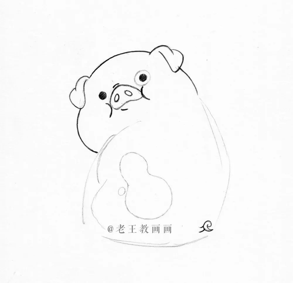 英语画小猪简笔画,画小猪唏哩呼噜简笔画