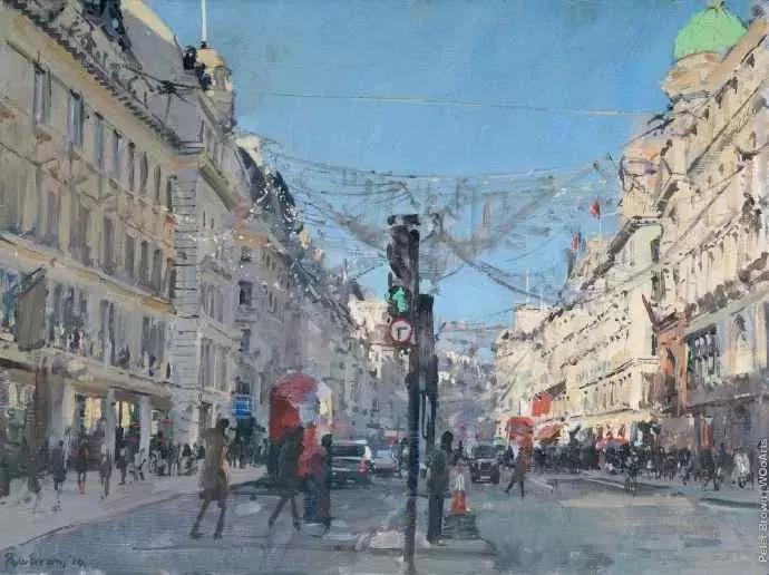 欧洲油画秋日街景,peterbrown油画从哪里买