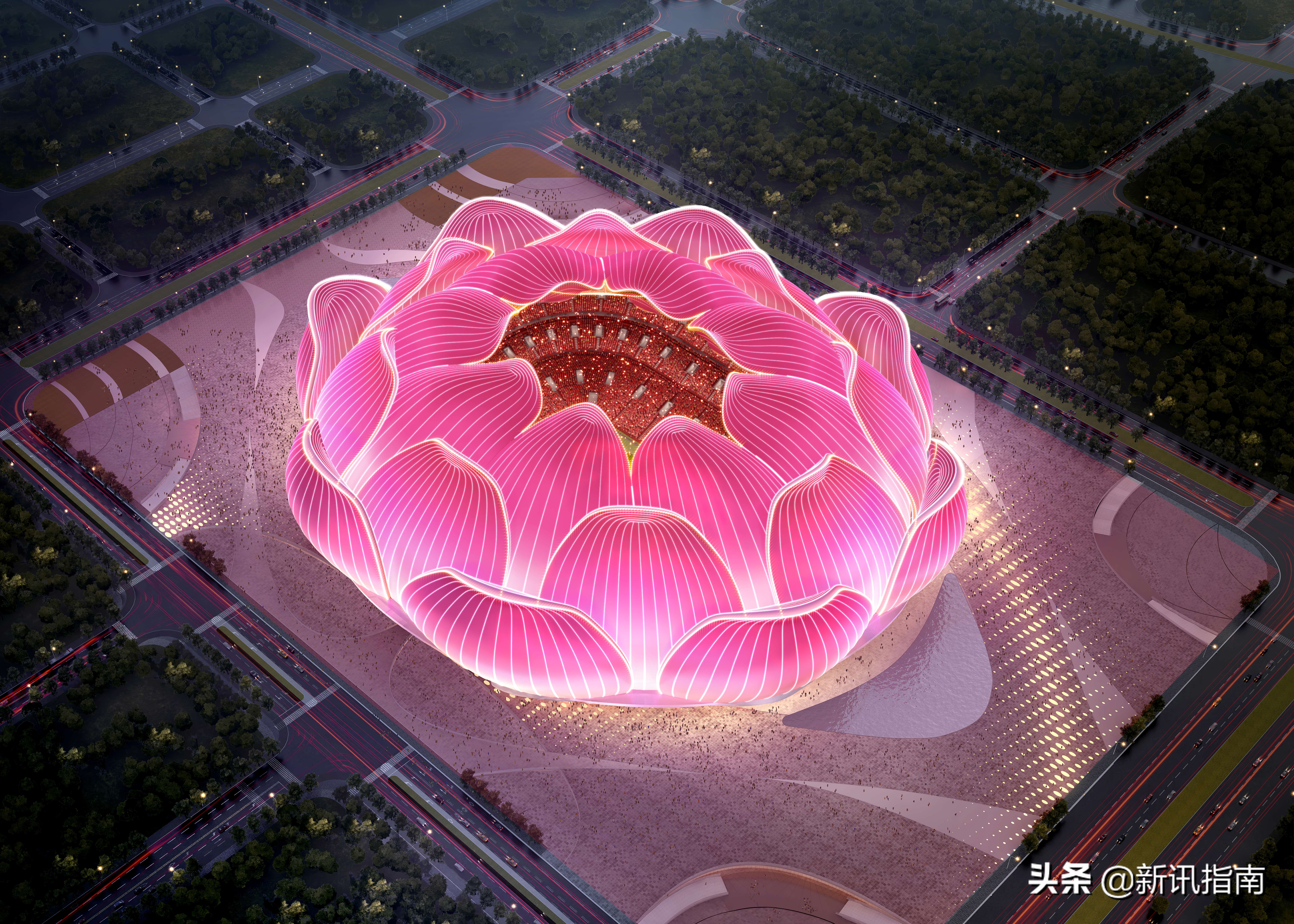 恒大新球场荷花效果图,恒大最惊艳的足球场