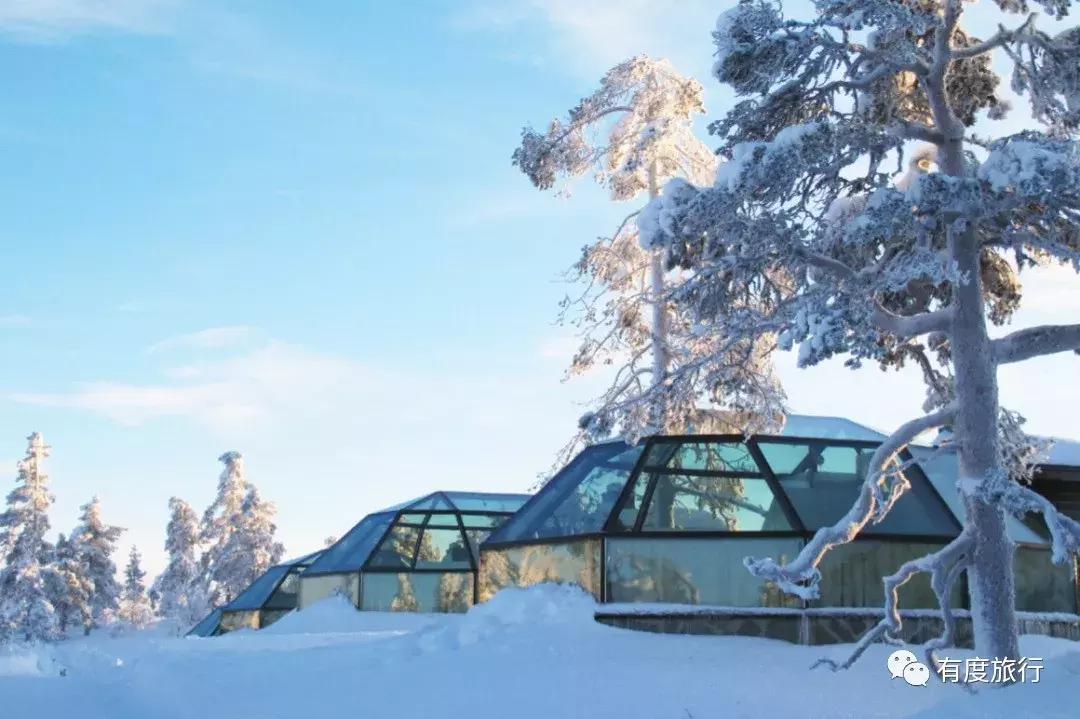 芬兰极光玻璃屋高清大图,芬兰玻璃屋极光横屏