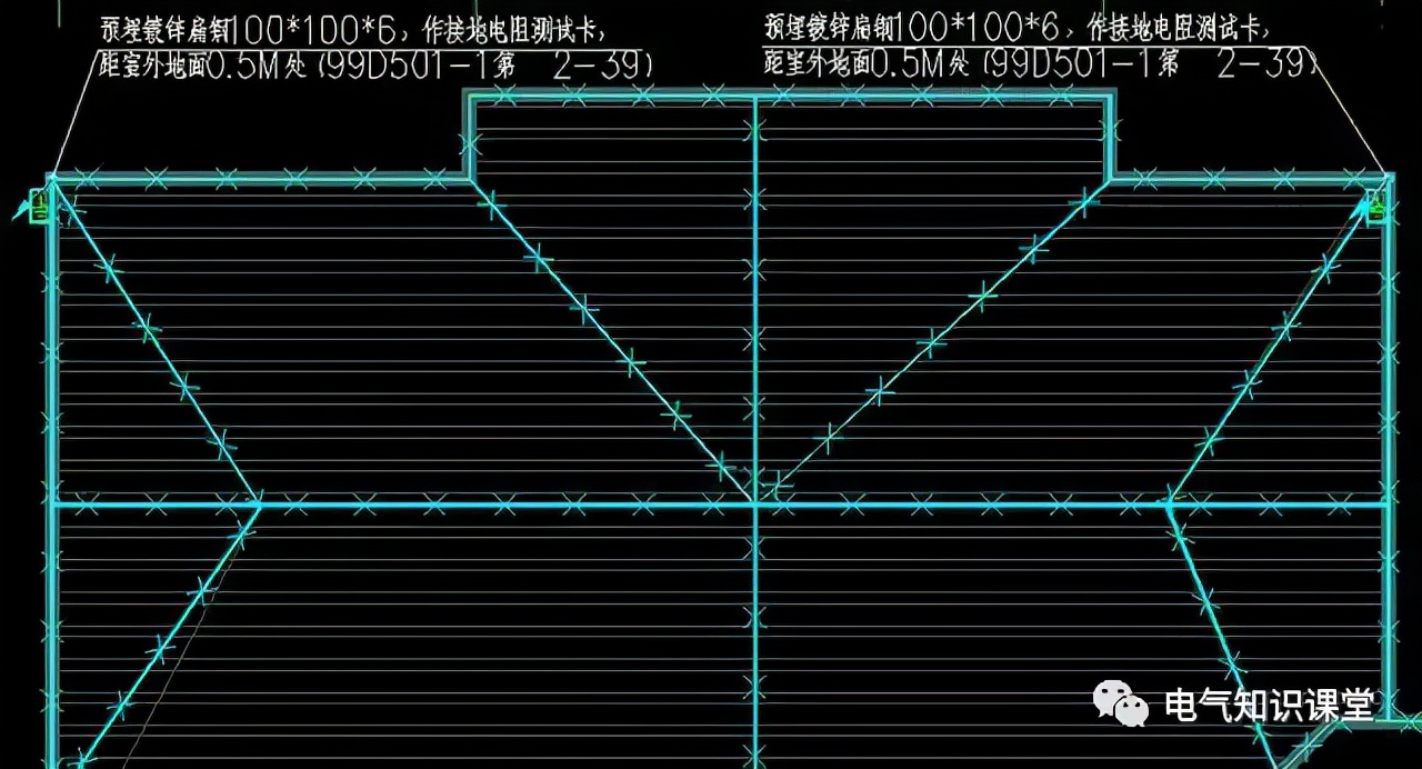 地下室防雷接地平面图识图,防雷接地装置简易图