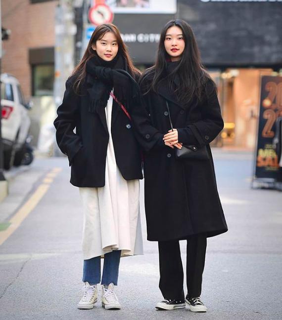 韩国小姐姐格子外套穿搭,韩国女童春装