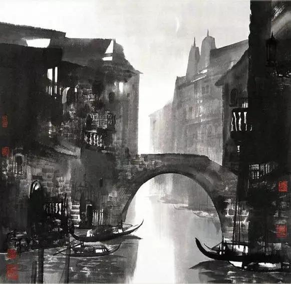 一种水墨画的意境美让人沉醉,一幅水墨画演绎天地自然之美